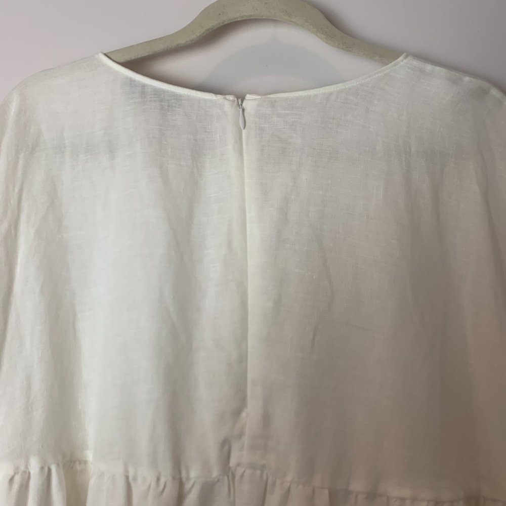 NWOT Mansur Gavriel Oversized Tiered Linen Dress - Picture 9 of 10
